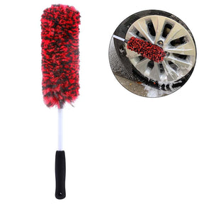 Metal Free Wheel Cleaner Brush Highly Absorbent Tire Brush for Cleaning Tires and Rims-Red