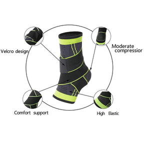 2Packs Strong Ankle Brace Sports Protection Adjustable Unisex Compression Ankle Support-Black