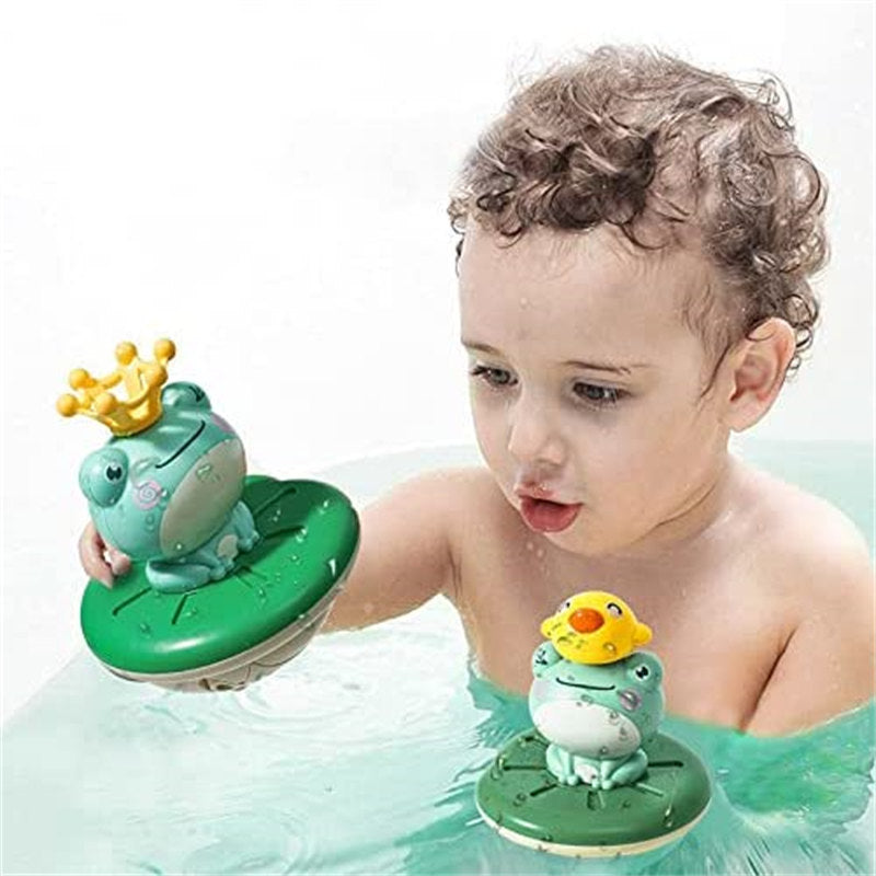 Electric Baby Bath Frog Toy with 5 Head Accessories for Babies 6-12 Months Toddlers Age 3-8