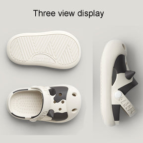 Cute Cow Garden Clogs for Kids Non-Slip Sandals Indoor/Outdoor-White