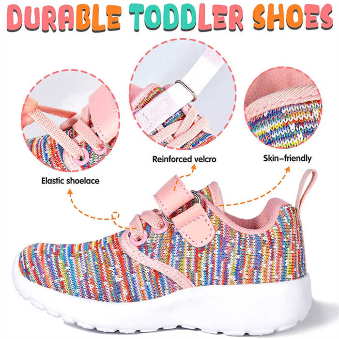 Lightweight Toddler Shoes for Boys Girls Breathable Mesh Velcro Sneakers-Pink