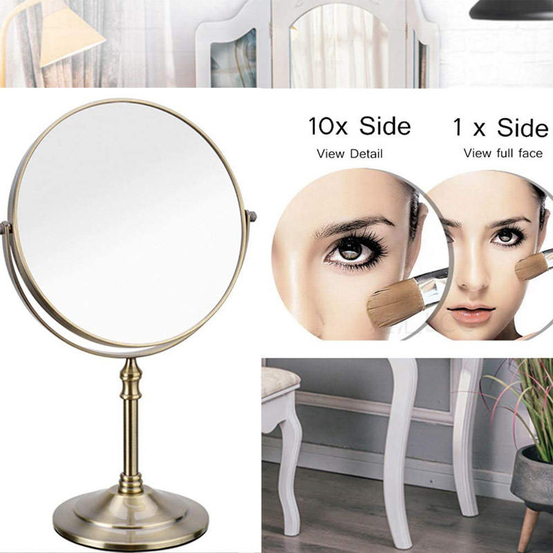 6in Standing Mirror Dual-Sided Magnifying Makeup Mirror-Nickel