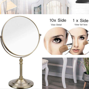 Home & Living6in Standing Mirror Dual-Sided Magnifying Makeup Mirror-Nickel
