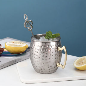 500ml Stainless Steel Moscow Mule Mugs Set of 4 Hammered Cups-Silver