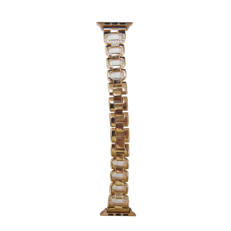 D Shape Stainless Steel Watch Band Adjustable Wristbands for Apple IWatch Series SE/1/2/3/4/5/6 For Women Men-Rose Gold
