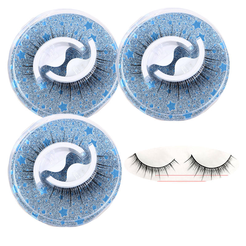 3 Pairs False Eyelashes Self Adhesive Waterproof Reusable No Glue Needed-3