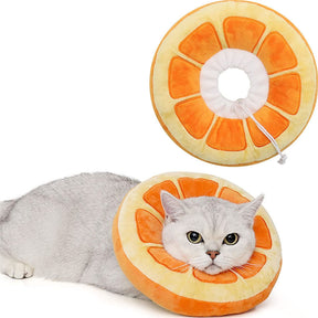 Adjustable Cat Cone Collar Soft Cute Cat Recovery Collar After Surgery-Oranges