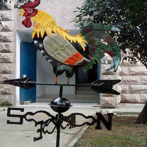 Garden Metal Rooster Wind Vane Weatherproof Garden Decoration Suitable for Roof Lawn