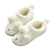 Warm Indoor Slippers for Women Fleece Winter Boots-White