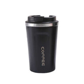 Travel Coffee Cup with Seal Lid Reusable Insulated Tumbler-Black