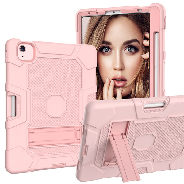 B3 Robot iPad Case Silicone Shockproof Protective Stand Cover For iPad Pro 11inch (2018/2020/2021) Air4 10.9 Air5 (2021)-RoseGold