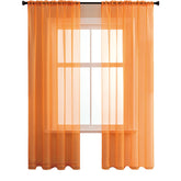 2 Panels Sheer Voile Rod Pocket Elegance Curtains for Living Room Bedroom-9