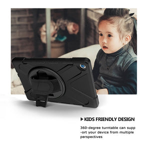 OnePiece Tablet Case Anti-fall Protective Cover Bulit-in Kickstand/Hand+Neck Strap For HuaWei MediaPad M5 10.8inchBlack