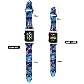 Soft Silicone Cartoon Stitch Bands for Apple Watch Series SE/6/5/4/3/2/1-C24