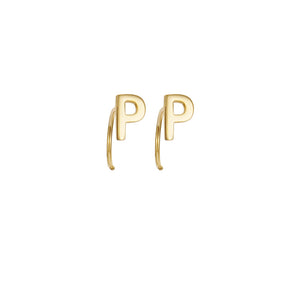 Alphabet Letter Earrings Personalized Initial Stud for Ladies Girls-P