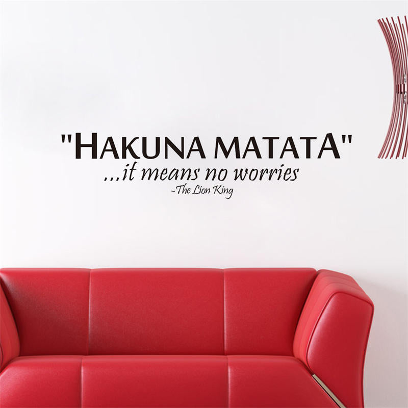 Removable Vinyl Quotes Saying Hakuna Matata Its Means No Worries Decals for Home Wall Stickers