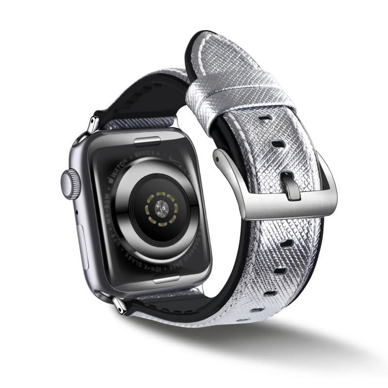 GJZP Silicone Watch Band Quick Release Adjustable Wristbands for Apple IWatch Series SE/1/2/3/4/5/6 For Women-Silver