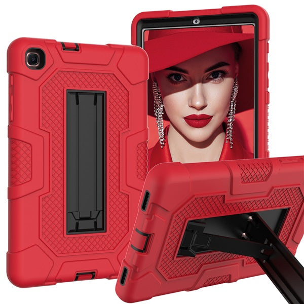 B3 Robot Tablet Case Silicone Shockproof Protective Stand Cover For Samsung Galaxy Tab A 8.4 T307 (2020)-Red&Black