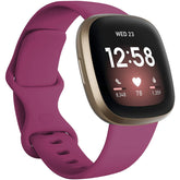 Soft Silicone Sport Replacement Strap For Fitbit Versa 3/Fitbit Sense Small Large-WineRed