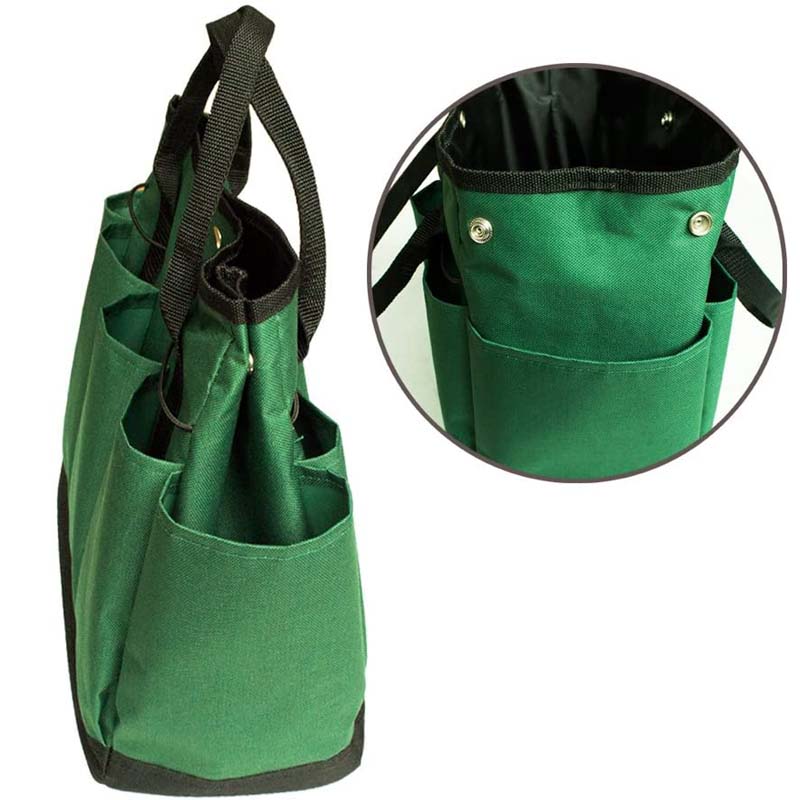Home & LivingGarden Tools Bag Gardening Tote Organizer with 8 Deep Pockets for Gardener Regular Size Tools Storage -Dark Green