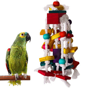 Colored Building Blocks Chewing String Toys for Small and Medium Parrots Birds