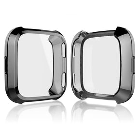 For Fitbit Versa Electroplated TPU Watch Case -Black