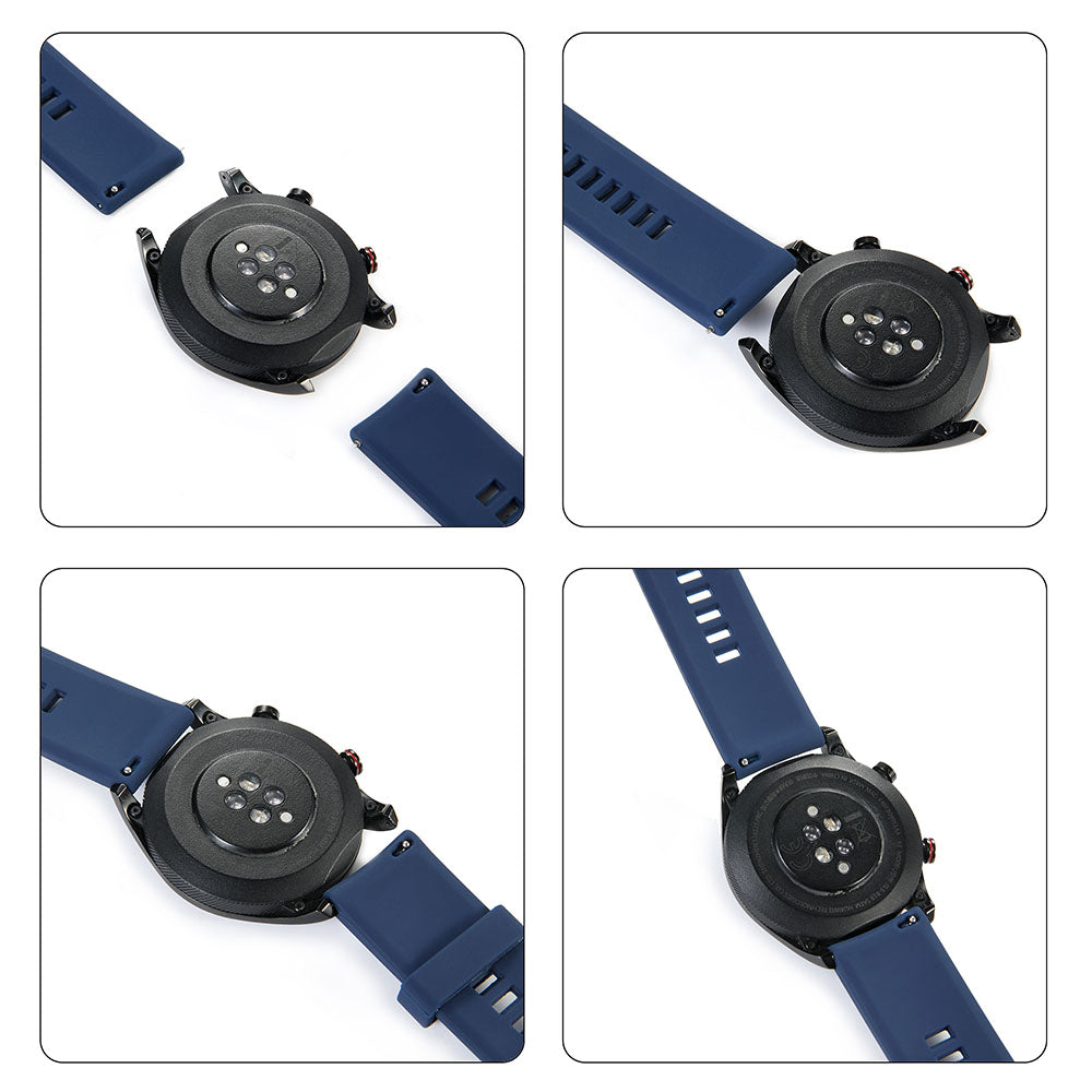 22MM Silicone Watch Bands Quick Release Strap Replacement Wristband For Huawei GT/Huawei GT 2 For Women-Dark Blue