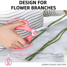 Floral Scissors Premium Steel Garden Plant Trimming Tools for Gardening Flower Arrangement -Pink