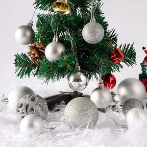 100 Pcs Christmas Ball Ornaments Set for Xmas Tree Decor-Silver