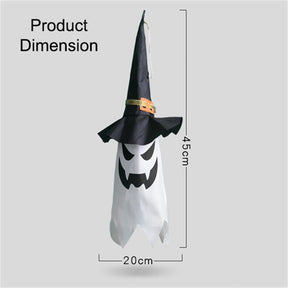 3 Pcs Halloween Hanging Lighted Glowing Ghost Witch Hat for Yard Tree Garden