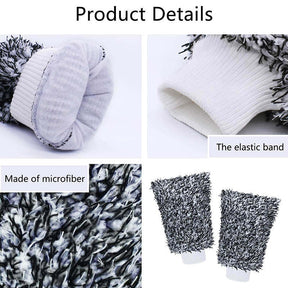 Microfiber Car Wash Mitt Strong Absorbent Car Detailing Gloves-Black