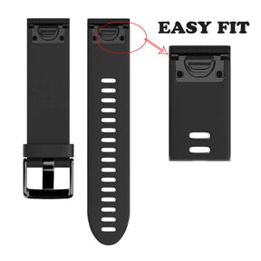 Watch Band For Garmin Fenix  Fenix 5S/ 5S Plus/6S/ 6S Pro Soft Silicone 20mm Replacement Strap Black Steel Buckle-Black