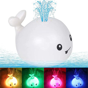 Baby Bath Toys Whale Light Up Sprinkler Bathtub Toys for Boys Girls-White