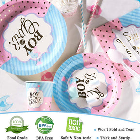 Cute Gender Reveal Ideas for Party Decorations Complete Pack Total 201pcs