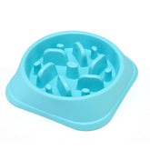 Dog Slow Feeder Non Slip Puzzle Bowl Anti-Gulping Pet Slower Food Feeding Dishes-Blue