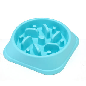 Dog Slow Feeder Non Slip Puzzle Bowl Anti-Gulping Pet Slower Food Feeding Dishes-Blue