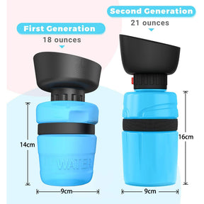 Pet Portable Water Bottles Safety Silicone Collapsible Bottle for Travel 600ML-Blue