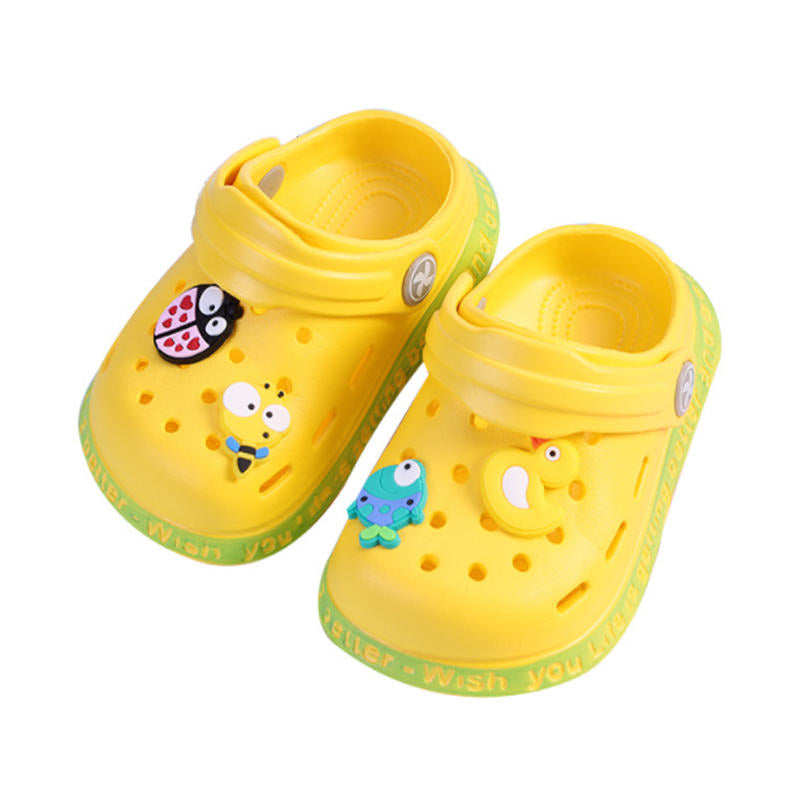 Childrens Clogs Boys Girls Soft Sandals Lightweight Non-Slip Shoes-Yellow