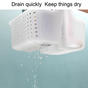 Portable Shower Caddy Basket Plastic Organizer 2 Compartments Thick Handle for Multi-use Storage for Bath and Beauty Accessories