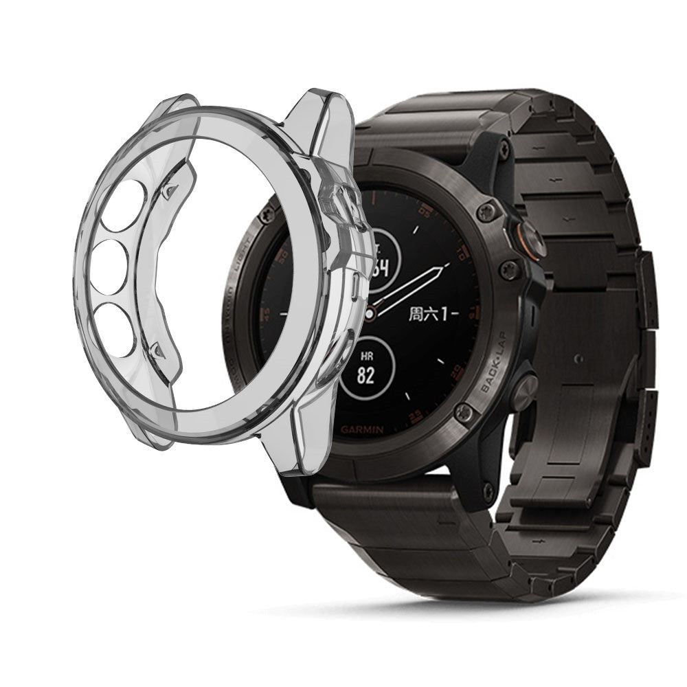 TPU Transparent Frame Case For Garmin Fenix 5X-Gray