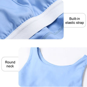Criss-Cross Back Sports Bra Medium-High Support Workout Tops-Blue