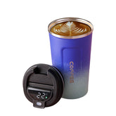 510ML Smart Travel Coffee Mug 304 Stainless Steel LED Display-GradientBlue