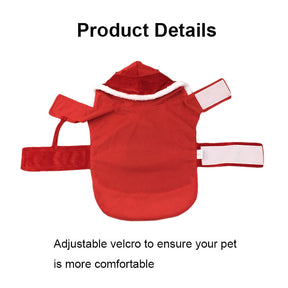 Dog Christmas Costume Santa Claus Riding Pet Cosplay Clothes-Red