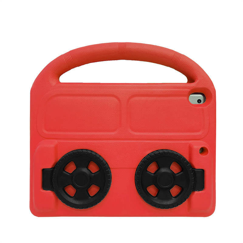 Wheel iPad Case For iPad 7/8/9 Air 3 Pro 10.5 inch Shockproof Stand Cover With Handle Stand-Red