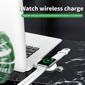 Portable iWatch USB Wireless Charger with Magnetic for Apple Watch Series 6 5 4 3 2 1 SE