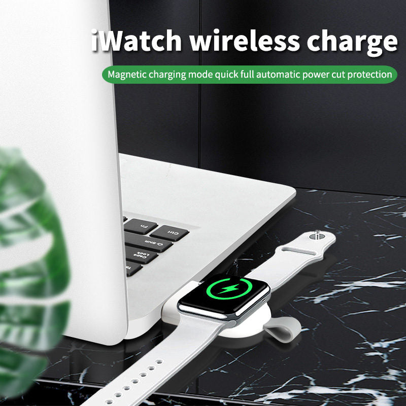 Portable iWatch USB Wireless Charger with Magnetic for Apple Watch Series 6 5 4 3 2 1 SE