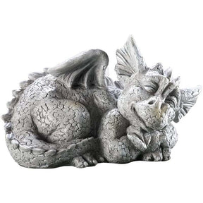 Adorable Mythical Creature Baby Sleeping Dragon for Garden Lawn -Dragon Facing Right