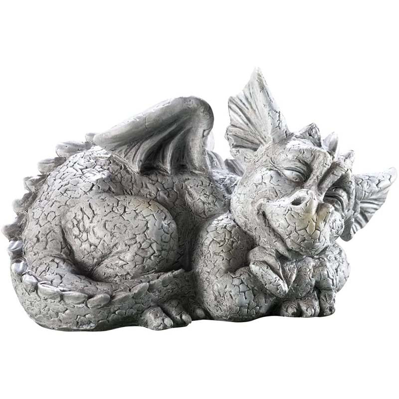 Adorable Mythical Creature Baby Sleeping Dragon for Garden Lawn -Dragon Facing Right
