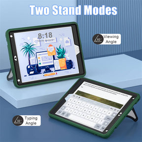 Tablet Case Rugged with Kickstand for iPad 6th/5th Generation 2018/2017-GreenBlack