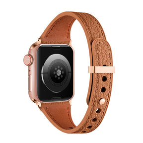 Elegant Slim Band Quick Release Sheepskin Leather for Apple Watch-Brown1